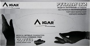 Рукавички нітрилові неопудрені Igar Чорні S 200 шт Нітрилові рукавички для салону краси 1834827037 фото