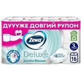 Туалетний папір тришаровий ароматизований Zewa Deluxe Жасмин 16 рулонів Білий туалетний папір 7322540254259 фото