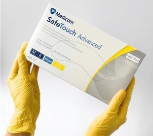 Перчатки нитриловые неопудренные Medicom SafeTouch М Желтые 100 шт, Перчатки без пудры, Смотровые перчатки, нитриловые перчатки, перчатки нитриловые, медицинские нитриловые перчатки, медицинские перчатки нитриловые, медицинские перчатки плотные, медицинск 1102TG-C фото