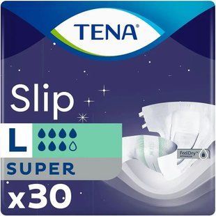 Підгузки для дорослих Tena Slip Super Large 92-144см 7 крапель 30 шт Дорослі непромокальні підгузки 1794949776 фото