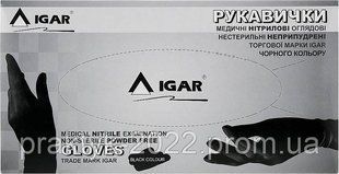 Рукавички нітрилові неопудрені Igar Чорні L 200 шт Гіпоалергенні одноразові нітрилові рукавички 1797636454 фото