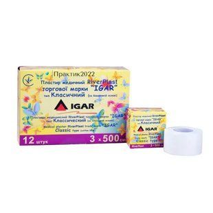 Лейкопластир медичний тканинний Igar River Plast тип Класичний 3 х 500 см 1 шт Пластир у котушці 1782036721 фото