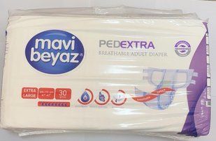 Підгузки для дорослих Mavi Beyaz Pedextra ХL 120-170 см 8 крапель 30 шт Універсальні підгузки для дорослих 2628315198 фото