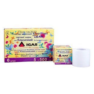 Лейкопластир медичний тканинний Igar River Plast тип Класичний 5 х 500 см 1шт Медичний пластир 1782040886 фото