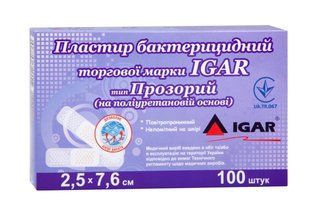 Лейкопластырь бактерицидный на полиуретановой основе Igar тип Прозрачный 2.5х 7.6 см, Бактерицидный пластырь, лейкопластырь бактерицидный, бактерицидный пластырь, пластырь на полиуретановой основе, медицинский пластырь с антисептиком, водостойкий пластырь 1727252125 фото